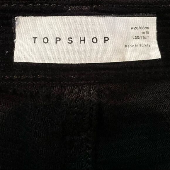 TOPSHOP Black Corduroy Pants Size 26 - Picture 6 of 6